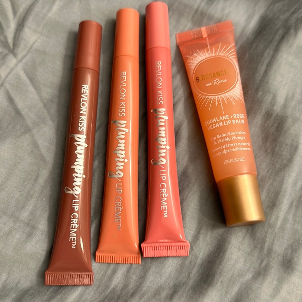 Revlon Tinted lip cream and biossance lip balm bundle